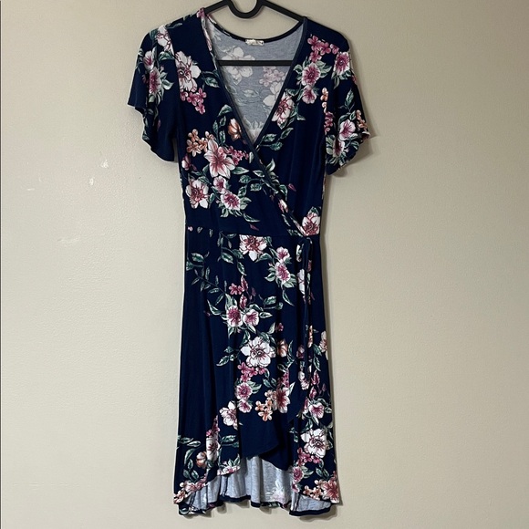 Caution To The Wind Navy Floral High Low Dress - Picture 1 of 3